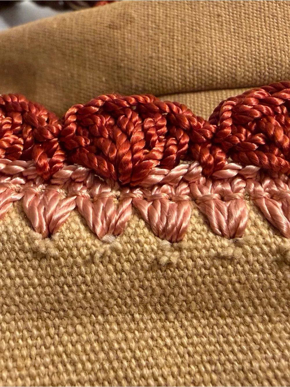 The Sak tan canvas Indio hobo bag with braided brown straps and crochet trim